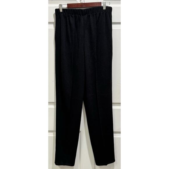 Dylani Knitwear Pants Size XL Black Pleated High Waist Wide Leg Pull On - Picture 1 of 5